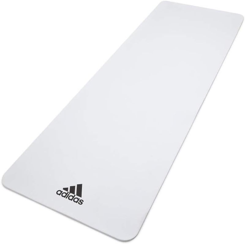 Adidas 8mm Non-Slip Yoga Mat White Extra Cushion Mat for Yoga, Pilates & Home Exercise - Image 1