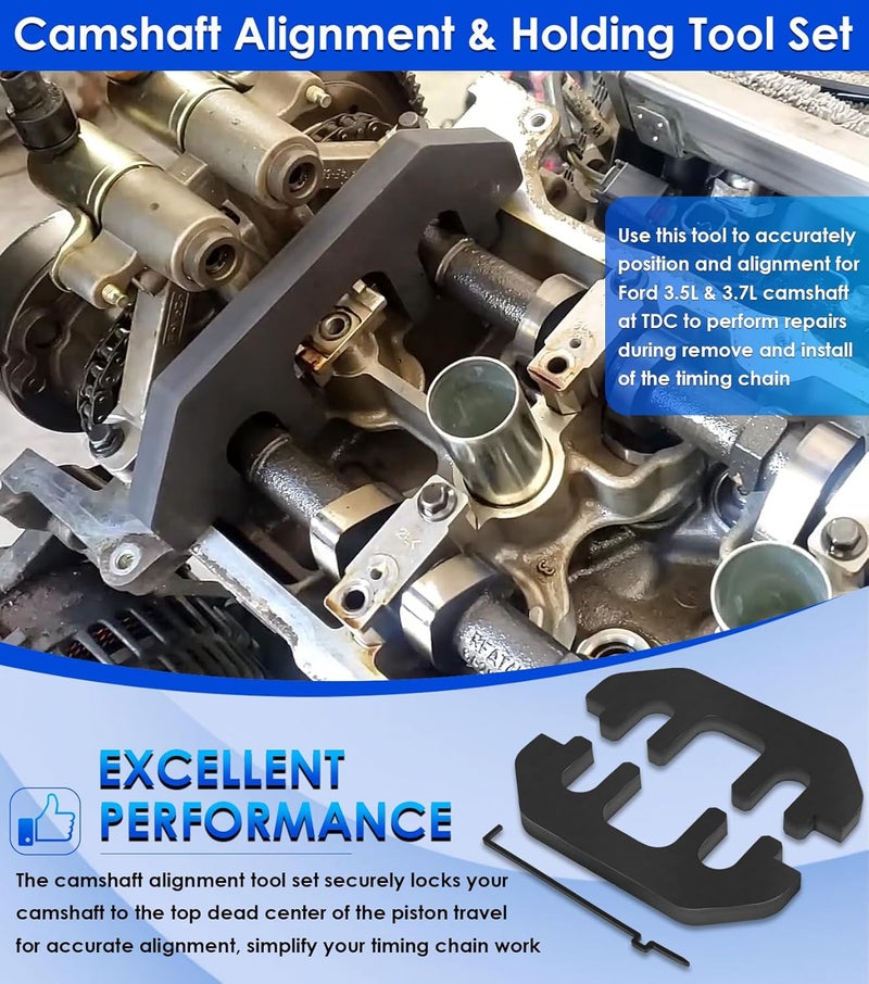 Yoursme عدة أدوات تثبيت عمود الكامات لسيارات فورد 3.5L و 3.7L 4V، أداة تثبيت توقيت مع أداة شد السلسلة استبدال 303-1248 303-1530 - Image 2