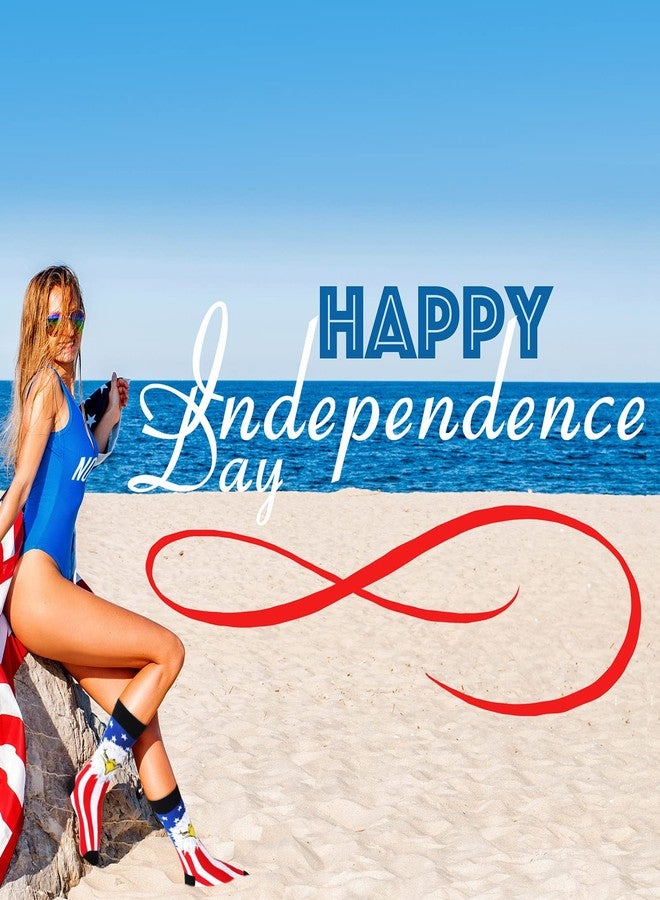 فيسينبال جوارب فيسينبال 8 أزواج من جوارب يوم المحاربين القدامى بتصميم العلم الأمريكي، جوارب وطنية بيضاء وحمراء وزرقاء مخططة بعلم الولايات المتحدة الأمريكية، هدايا بنجوم العلم الأمريكي، جوارب طويلة ليوم المحاربين القدامى للنساء والرجال - Image 2