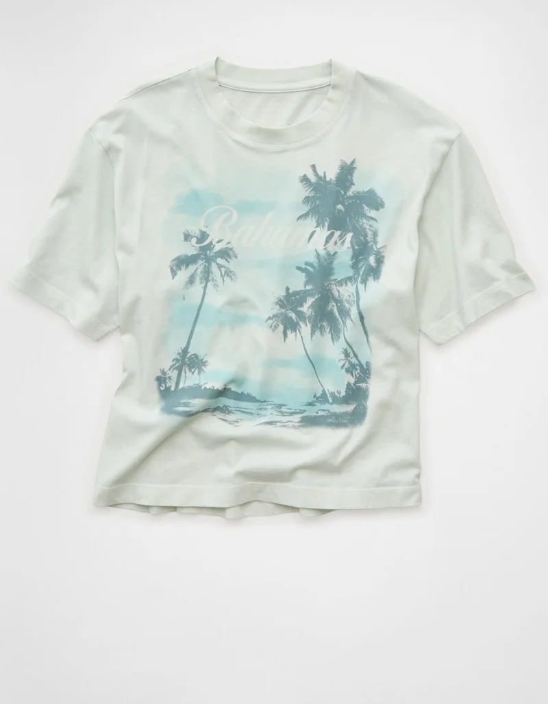 American Eagle  AE Boxy Bahamas Graphic T-Shirt for Women | Best Price UAE