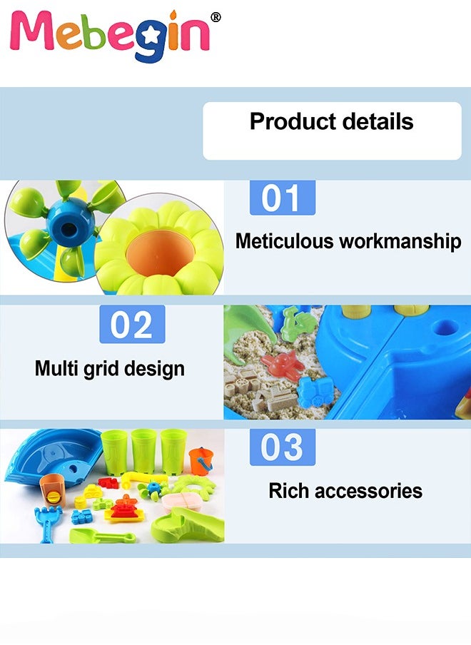 MEBEGIN - 22PCS Sand and Water Table Set with Rich Accessaries, Colorful Beach Toy, Parent-child Interactive Toys, Easy to Assemble, Suitable for Indoor, Outdoor and Beach, Perfect Sand Toys for Kids - Image 1