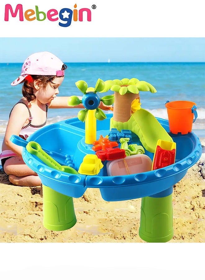 MEBEGIN 22PCS Sand and Water Table Set with Rich Accessaries, Colorful Beach Toy, Parent-child Interactive Toys, Easy to Assemble, Suitable for Indoor, Outdoor and Beach, Perfect Sand Toys for Kids - Image 1