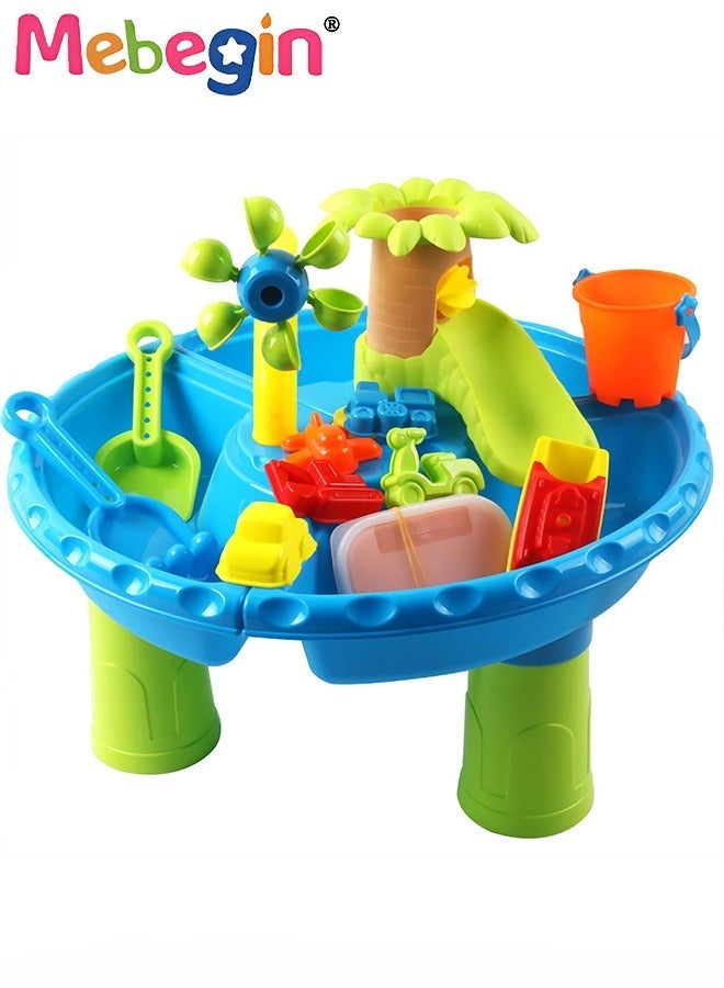 MEBEGIN 22PCS Sand and Water Table Set with Rich Accessaries, Colorful Beach Toy, Parent-child Interactive Toys, Easy to Assemble, Suitable for Indoor, Outdoor and Beach, Perfect Sand Toys for Kids - Image 2