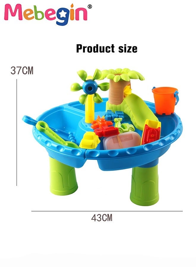 MEBEGIN 22PCS Sand and Water Table Set with Rich Accessaries, Colorful Beach Toy, Parent-child Interactive Toys, Easy to Assemble, Suitable for Indoor, Outdoor and Beach, Perfect Sand Toys for Kids - Image 3