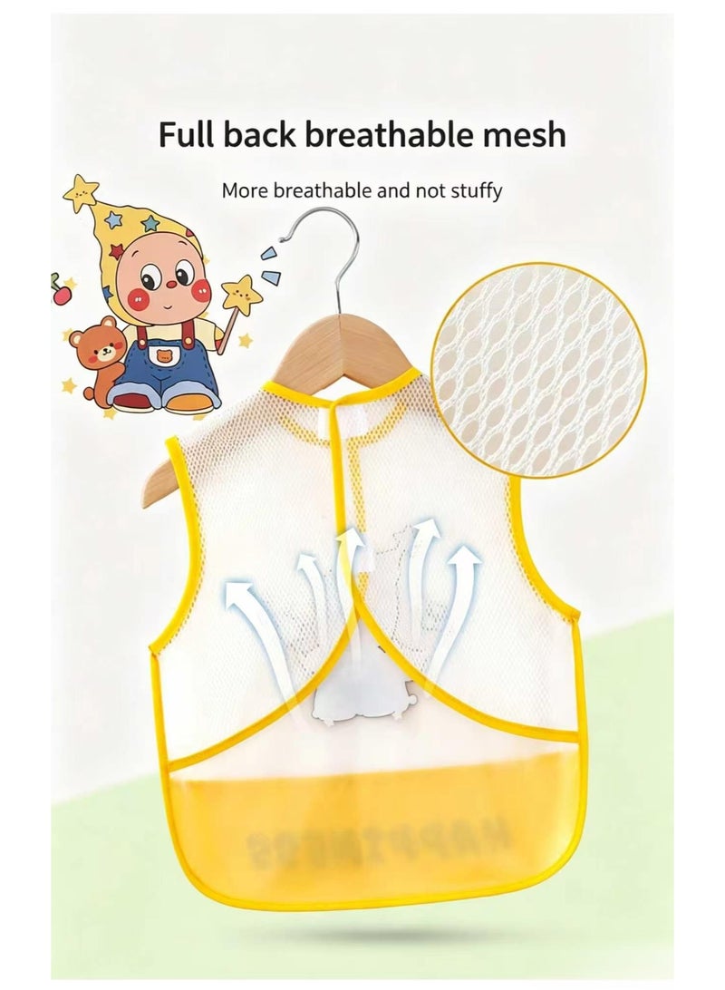 olayks 2 Pcs Cute Baby Bibs for Newborns and Infants, Cartoon Adorable Characters, Star Doll Patterns, Breathable & Waterproof, Burp Cloths for Babies Aged 0 to 2 Years (Yellow+Pink) - Image 3