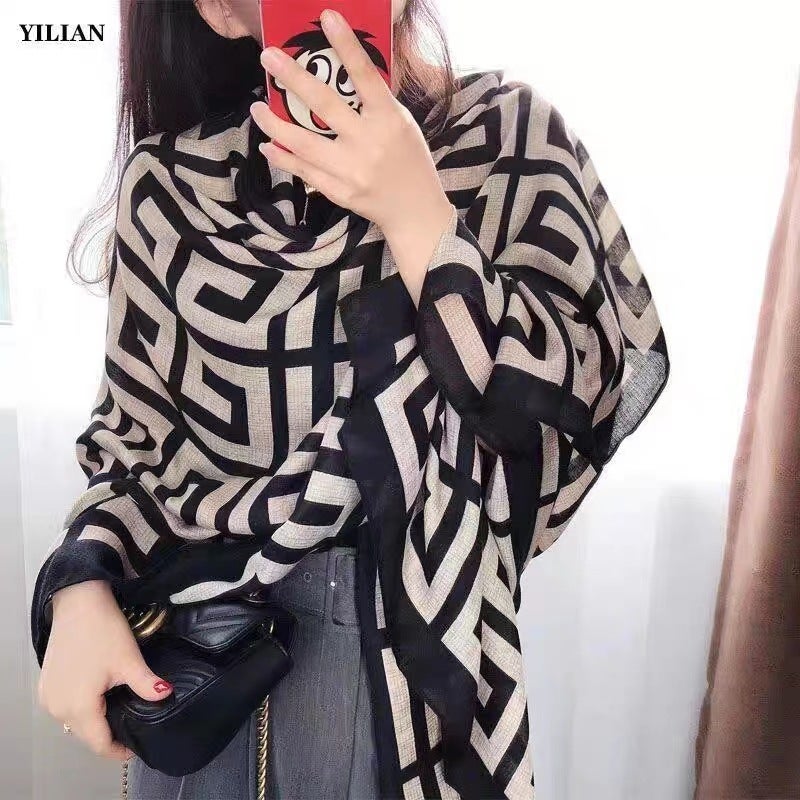 Chic Cotton-Linen Scarf Shawl for Women Ji Fan - Image 1