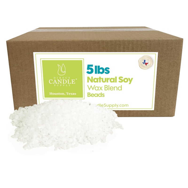 Direct Candle Supply Soy Wax Beads for Candle Making  5lb Soy Candle Wax Pastilles  Smooth Blend for High Load Fragrance Formulation Candle Making Supplies