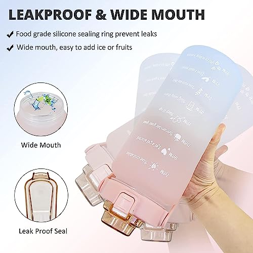 US1984 Motivational 2L BPA-Free Water Bottle | Leak-Proof Flip-Top Cap | Easy to Clean | Handle | Fridge Water Bottle with Sipper | Bottle for Office, Gym, School, Yoga, Adults & Kids (Red, Plastic) - Image 5