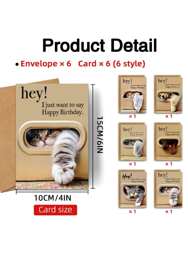 6 sets of English birthday cards with envelopes - Image 2
