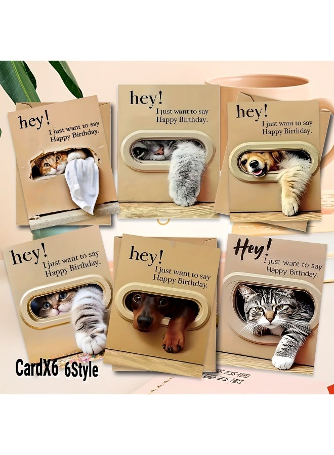 6 sets of English birthday cards with envelopes - Image 3