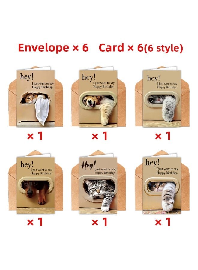 6 sets of English birthday cards with envelopes - Image 1