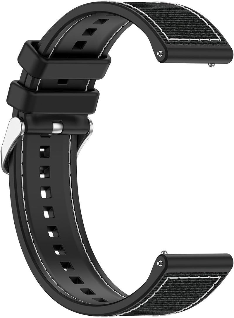 Disscool Replacement Wristbands Compatible with Huawei Watch GT4 46mm/watch GT3 SE/Watch Buds, 22mm Adjustable Soft Silicone Nylon Wrist Strap with Quick Release Watch Accessories(Black) - Image 4