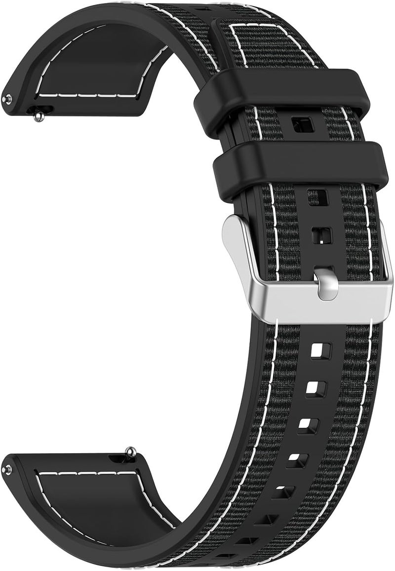 Disscool Replacement Wristbands Compatible with Huawei Watch GT4 46mm/watch GT3 SE/Watch Buds, 22mm Adjustable Soft Silicone Nylon Wrist Strap with Quick Release Watch Accessories(Black) - Image 3