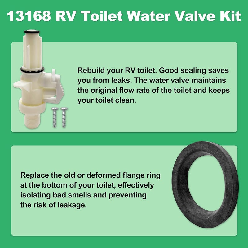 WEST ORGIN 13168 Upgraded RV Toilet Water Valve Kit, Compatible with Thetford Aqua Magic IV Toilets High and Low Models - Image 3
