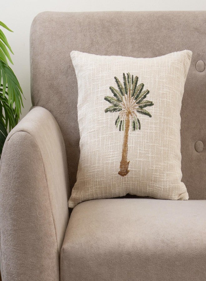 DMAASA Palm Tree Jute Cotton 10pcs Cushion Cover Set Decorative Throw Pillow Covers 40x40 cm, Beige Color (Pack of 10, 16x16 Inch) - Image 4