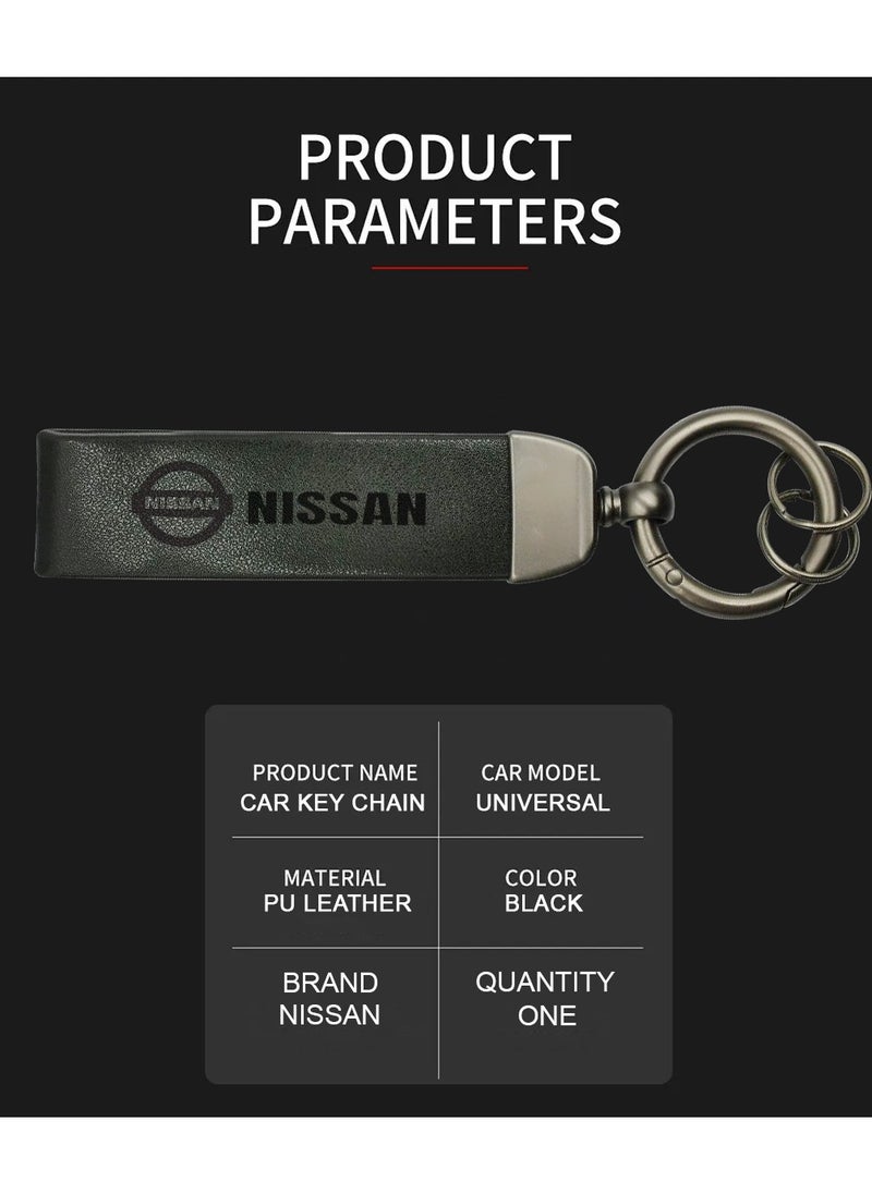 Nissan Metal Ring PU Leather Strap Keychain Home Key Chain Car Keychain NISSAN Car Key Chain Super Finish 1Pcs  - Image 3