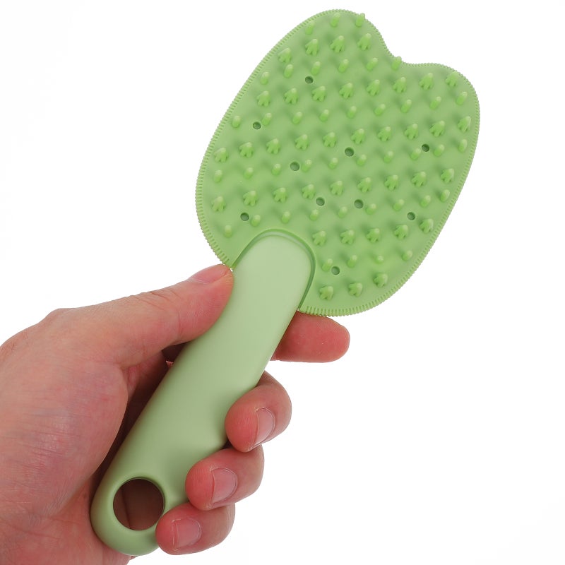 Washable Cat Bath Brush Multi-Function Pet Grooming Tool Portable Deshedding Dematting Comb Washable Cat Hair Brush Cat Brush For Grooming - Image 3