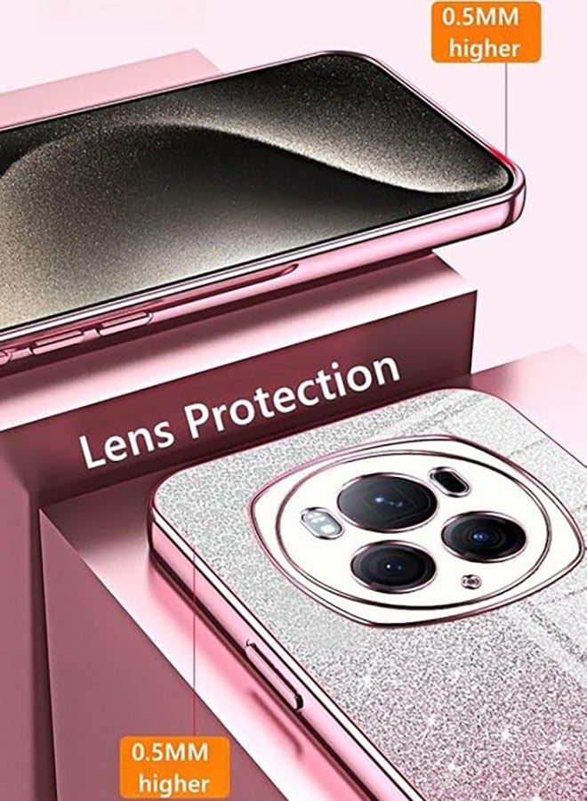 Beauenty Case for Honor Magic 6 Pro 5G, Soft TPU Thin Protective Phone Cover, Anti-Fall Drop Protection, Anti-Fingerprints, Shockproof Case for Honor Magic 6 Pro 5G (Glitter Pink) - Image 2