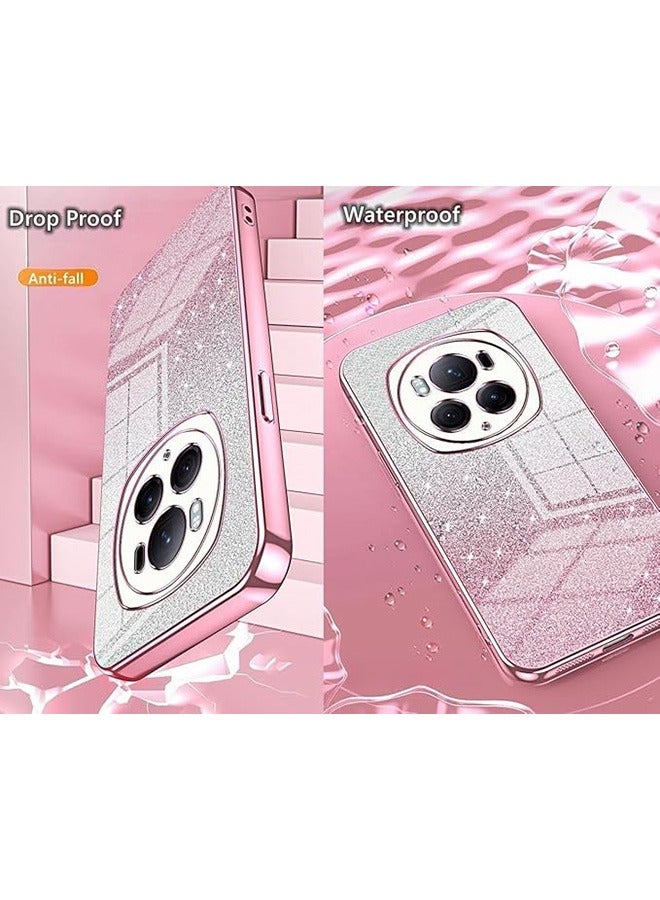 Beauenty Case for Honor Magic 6 Pro 5G, Soft TPU Thin Protective Phone Cover, Anti-Fall Drop Protection, Anti-Fingerprints, Shockproof Case for Honor Magic 6 Pro 5G (Glitter Pink) - Image 4