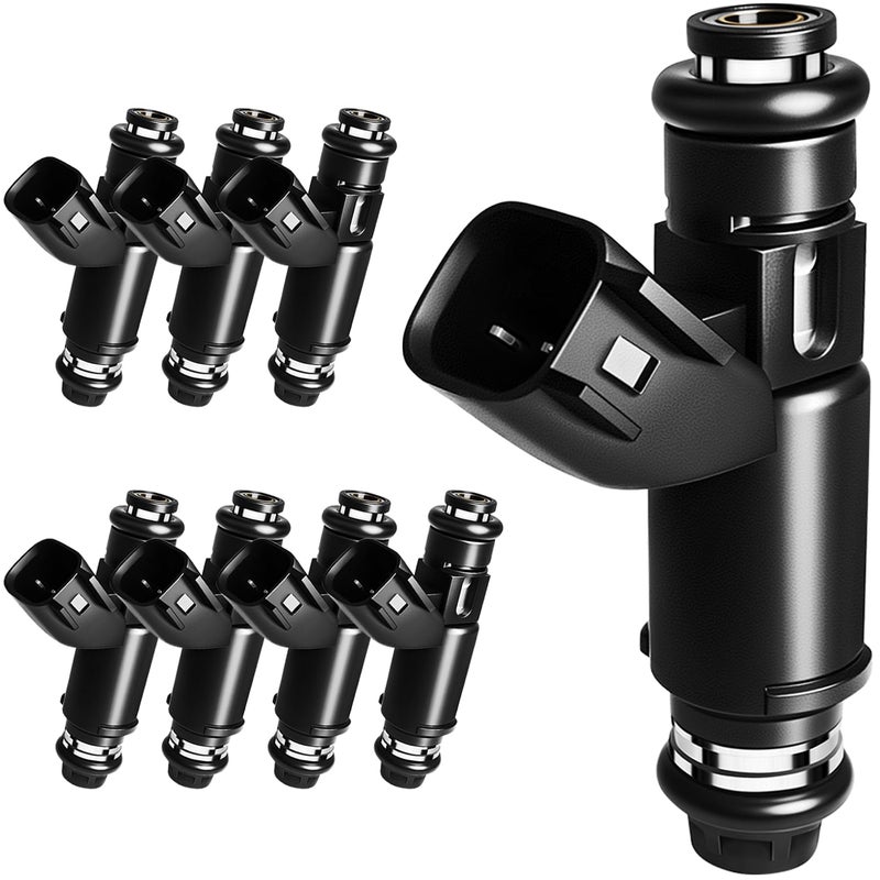 SeyPon 12580426 53L FLEX Fuel Injectors Fit For Chevy Tahoe Suburban Avalanche Express Silverado 1500 For GMC Yukon XL Savana Sierra 1500 20022007 4 Holes Set of 8 - Image 2