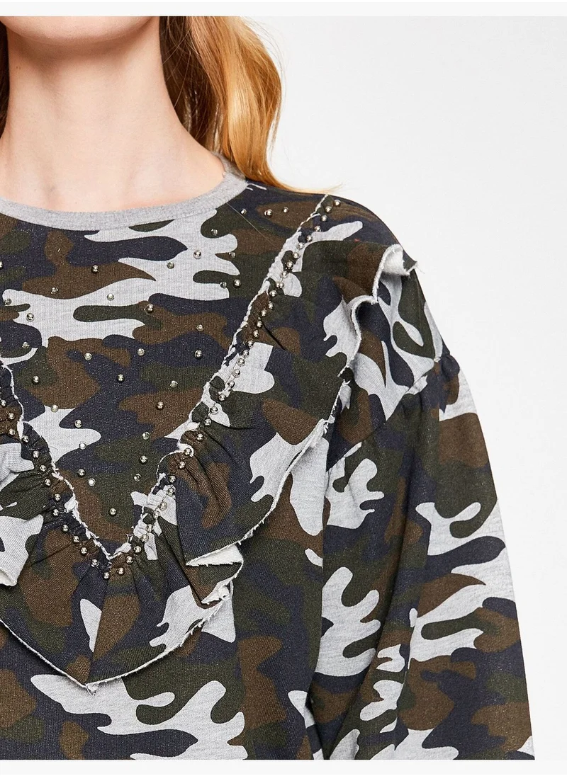 KOTON Camouflage Patterned Sweatshirt