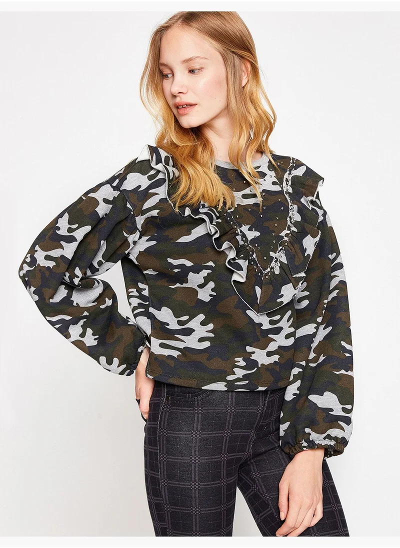 كوتون Camouflage Patterned Sweatshirt