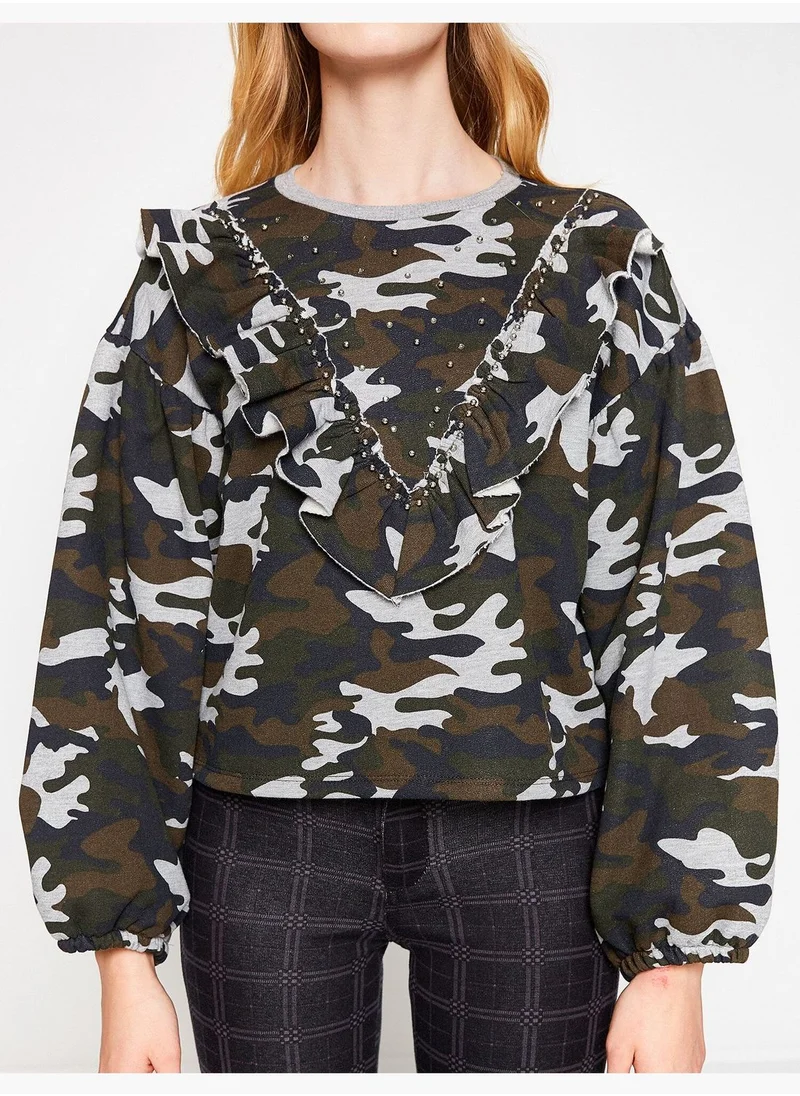 كوتون Camouflage Patterned Sweatshirt