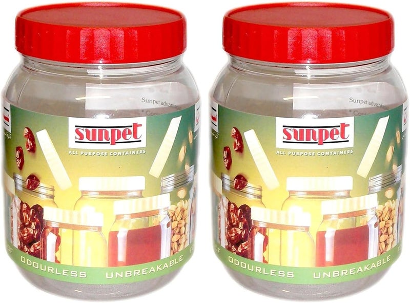 Sunpet Easy store & transit build Plastic Round Shape Food Storage Container, 500 ml Capacity (Pack of 2) Easy assemble - Image 1