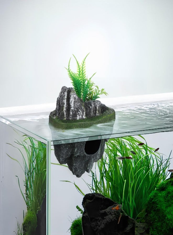 Toddmomy Floating Stone Aquarium Decoration - Aquarian Floating Rock Hide Realistic Resin Rock for Fish Tank Landscaping, Fish Hideaway Aquarium Decor (5.11 X 2.75 X 2.75 Inches) - Image 2