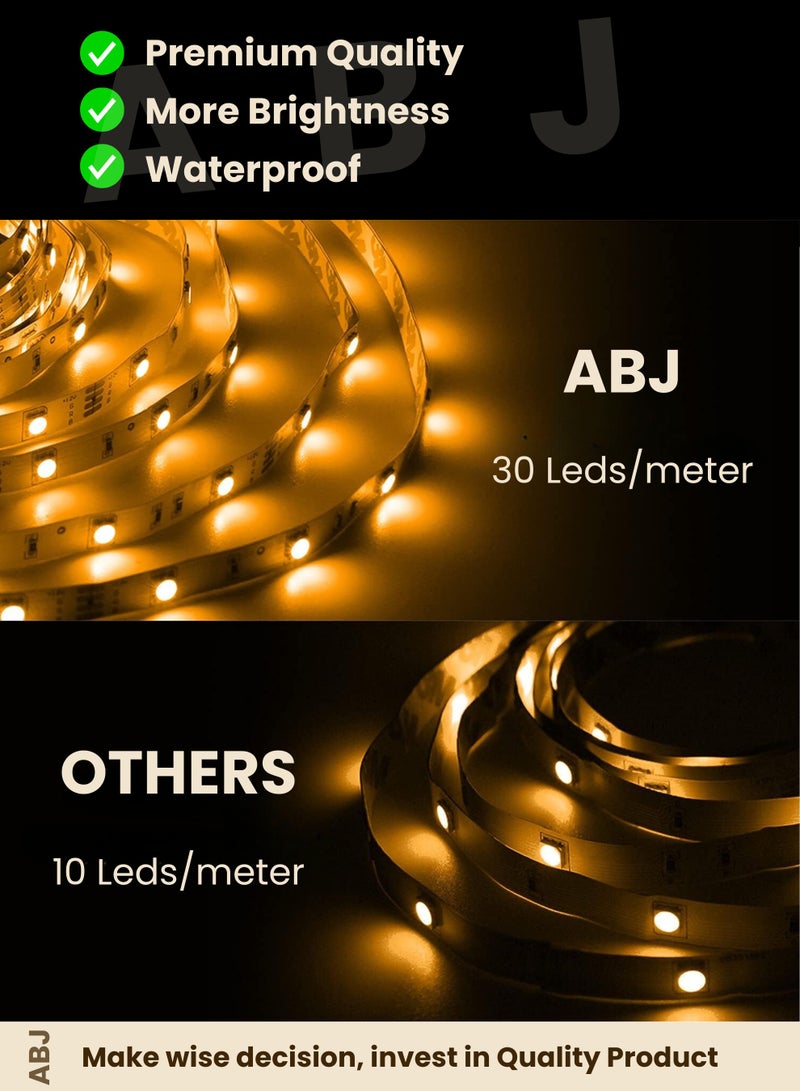 أيه بي جي شريط إضاءة LED RGB مقاوم للماء بشاشة بلاستيكية مع جهاز تحكم USB عن بعد، متعدد الأطوال 2، 5، 10 متر، مثالي لغرفة النوم، التلفزيون، الكمبيوتر المكتبي، تزيين حوض السمك، للاستخدام اليومي والديكور الداخلي والخارجي - Image 3