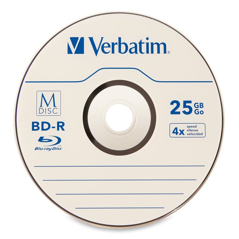 Verbatim M DISC BD-R 25GB 4X with Branded Surface Blank Blu-Ray Recordable Media â€“ 25pk Spindle,Blue - Image 2