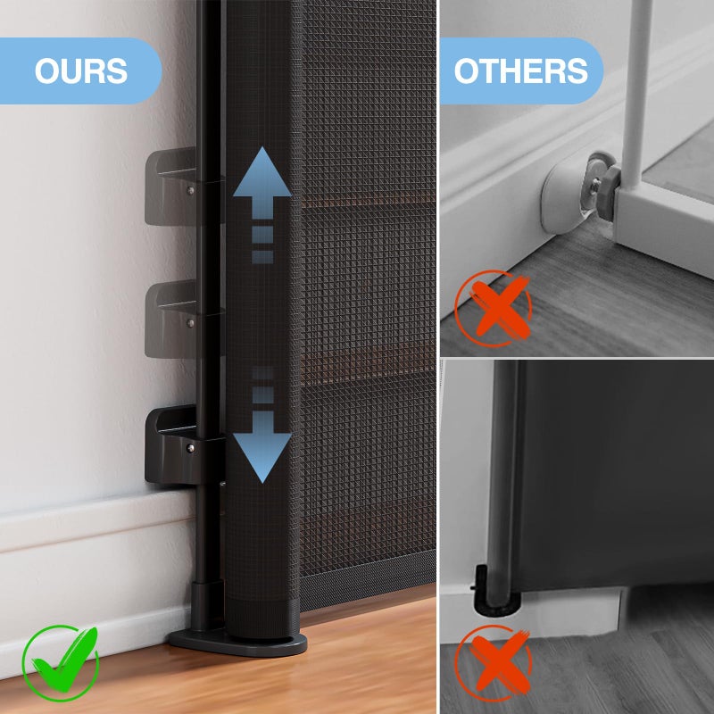 probebi Retractable Baby, Child & Dog Gates for Stairs, Extends to 54" Wide 34" Tall, Use for Outdoor, Indoor, Hallways, Doorways, Deck, Porch, Black - Image 5