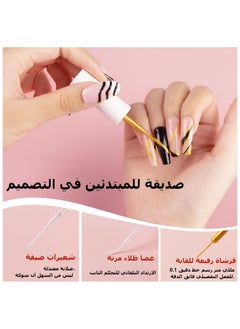 Maykawe 2 Pcs Gel Polish Nail Art Liner Set Gold Silver Glitter Colors Paint Swirl Built Thin Brush in Bottle Soak off Led Lamp Manicure Kits  - Image 5
