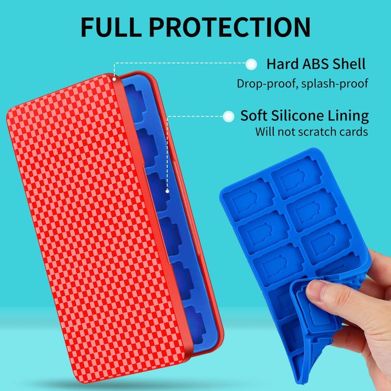 MOSAHOLL Switch Game Holder Case with 24 Cartridge Slots and 24 Micro SD Card Storage, Slim Portable Game Organizer Traveler Gift Accessories with Magnetic Closure, Protective Hard Shell and Soft Lining - Image 5