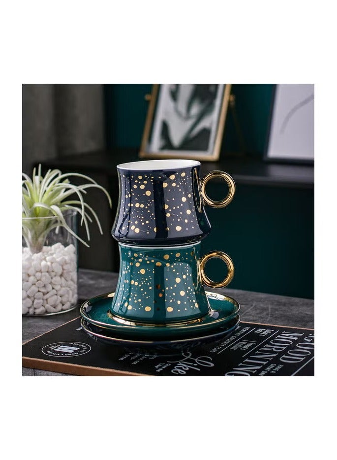 3-Piece Cup And Saucer With Spoon Black 250ml - Image 2