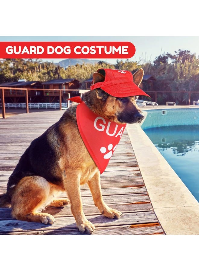Geyoga Guard Pet Costume Set Dog Baseball Cap Sun Protection Baseball Hat Dog Bandana Triangle Scarf for Pet Gifts(M) - Image 5