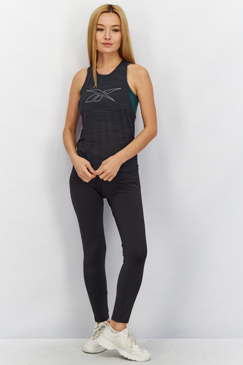 Reebok Women Sportswear Fit Sleeveless Training Tank Top, Black - Image 3