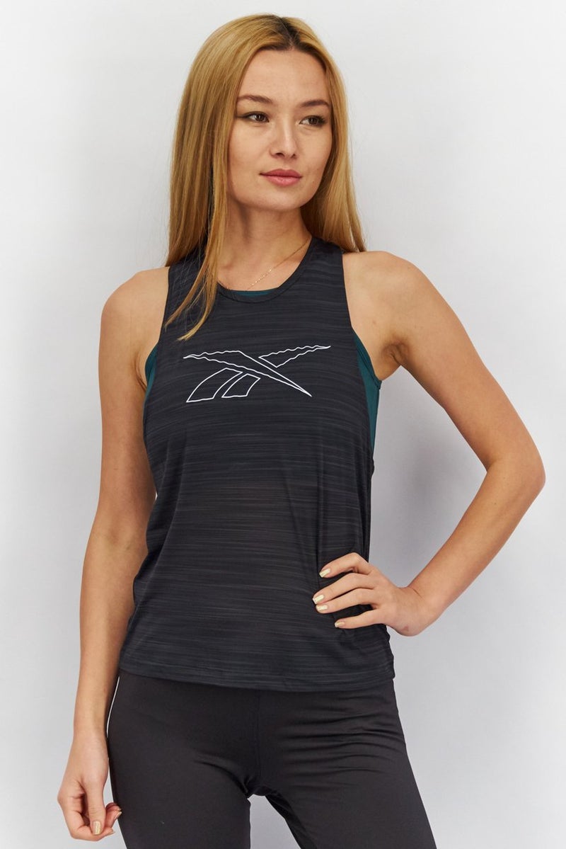 Reebok Women Sportswear Fit Sleeveless Training Tank Top, Black - Image 1