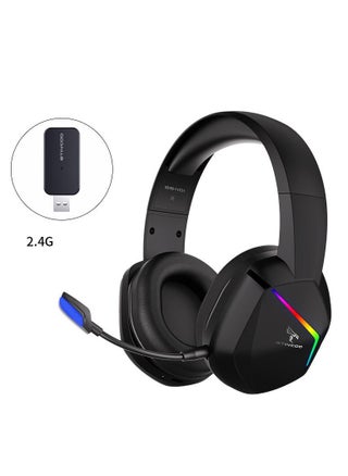 Wired and Wireless gaming headset 2 modes (RGB) , GS401 2.4ghz with microphone , Leather earmuffs which is very convenient to use  three kinds of sound effects of game / audio / video / live broadcast with one button - Black - pzsku/Z785667D6CD846CD4F4F7Z/45/_/1738852805/6c285550-ff6b-4ca8-9c0d-e618c158615c