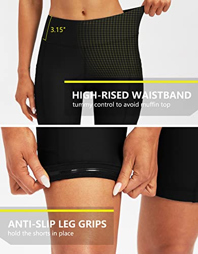 Bikewa Women's 4D Padded Bike Shorts Cycling Padding Riding Bicycle Road Mountain Biking Cycle Spin Shorts for Women with Zipper Pockets(Black,M) - Image 5