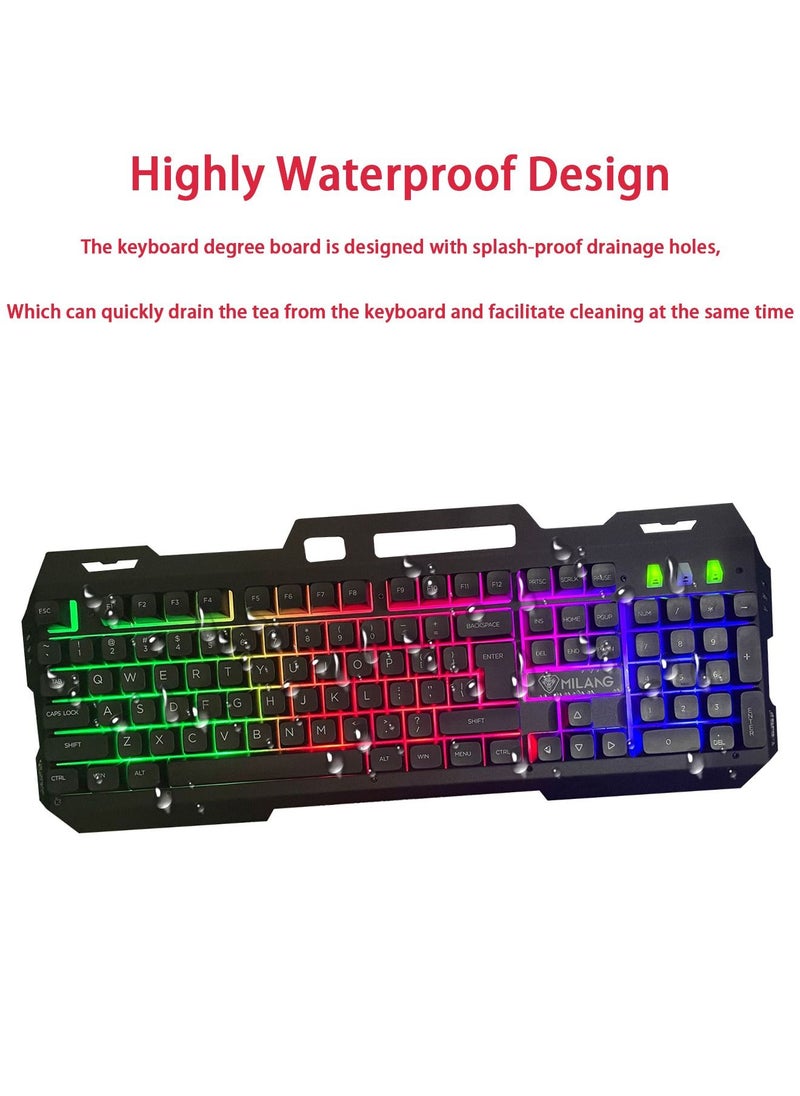 MILANG - MILANG T806 Metal Iron Plate Mechanical Touch Game Keyboard Mechanical Gaming Keyboard - PC Gaming Keyboard and Backlit Keyboard For Gaming - Image 1