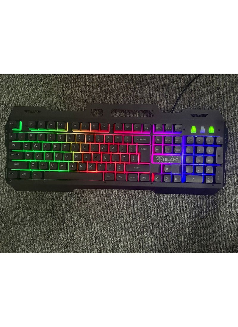MILANG - MILANG T806 Metal Iron Plate Mechanical Touch Game Keyboard Mechanical Gaming Keyboard - PC Gaming Keyboard and Backlit Keyboard For Gaming - Image 1