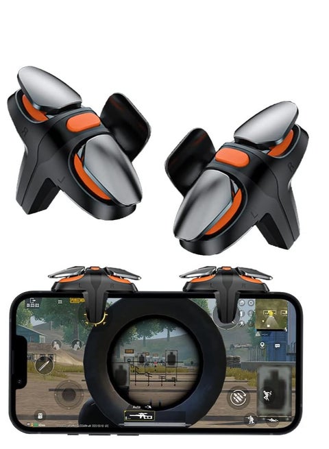 PUBG Mobile Trigger Game Controller 4 مشغلات L1R1 L2R2 ، ألعاب MOWSYSTICK GAMEPAD متوافقة مع الهاتف المحمول Android iPhone iOS ، متوافق مع هاتف سميك 3-15 ملم