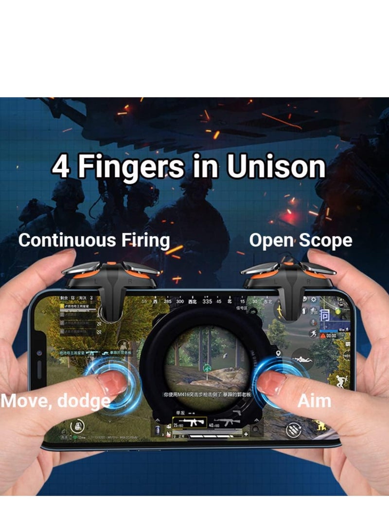 PUBG Mobile Trigger Game Controller 4 مشغلات L1R1 L2R2 ، ألعاب MOWSYSTICK GAMEPAD متوافقة مع الهاتف المحمول Android iPhone iOS ، متوافق مع هاتف سميك 3-15 ملم  - Image 5