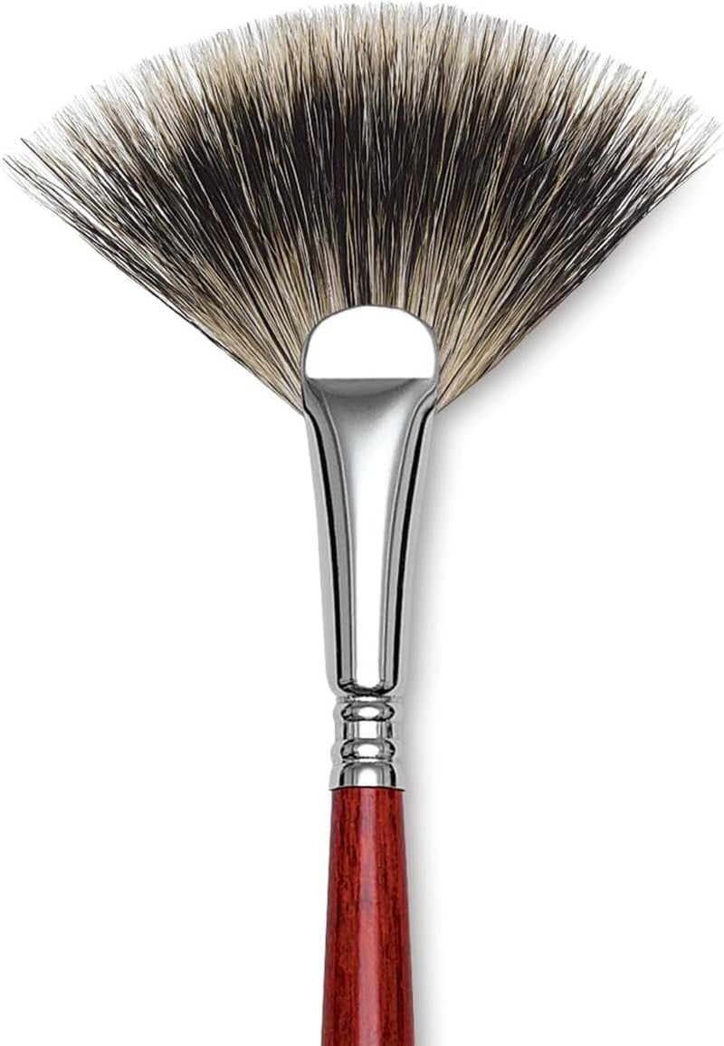 Escoda Arco Badger Hair Long Handle Brush Fan 43386 - Image 1