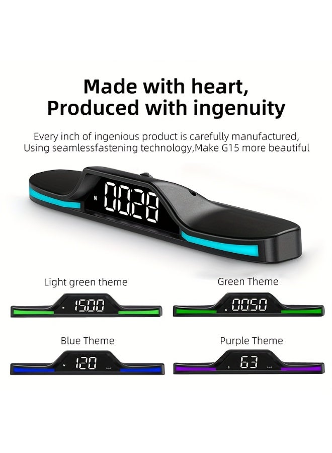 عداد سرعة رقمي GPS للسيارة MAIMEIMI شاشة عرض أمامية للسيارة HUD عداد سرعة ميل في الساعة 5 فولت مع بوصلة ووقت وتذكير بالقيادة عند التعب وإنذار السرعة الزائدة لجميع المركبات - Image 1