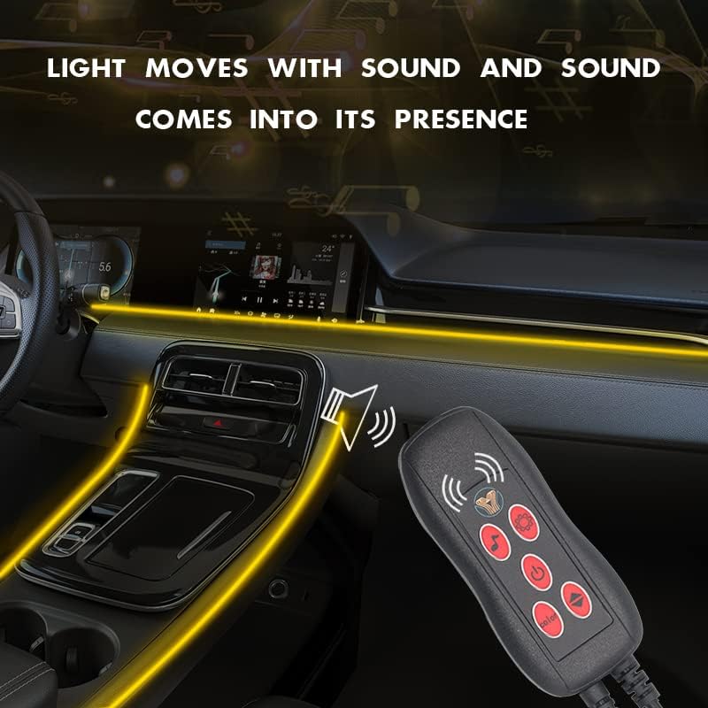 Goodream Interior Car Strip Lights - USB Music Sync Multicolor LED Fiber Optic Ambient Lighting Kit for Cars, Trucks, and SUVs - Image 5