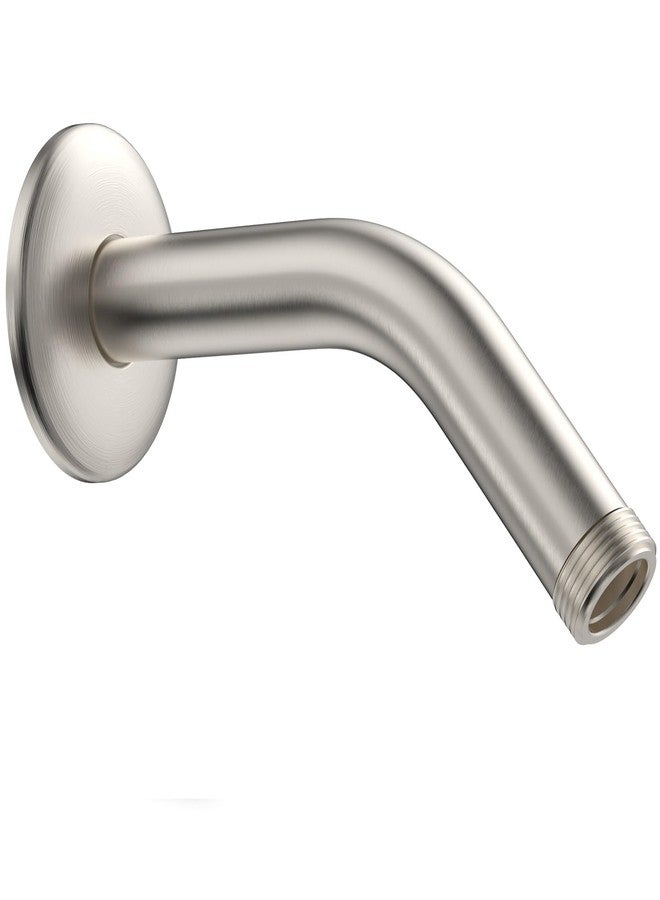 MakeFit Shower Arm, 6-Inch Universal Wall Mounted Shower Pipe Arm with Flange and Teflon Tape, 304 Stainless Steel Extension Arm for Fixed Shower Head & Handheld Showerhead (Brushed Nickel) - Image 1