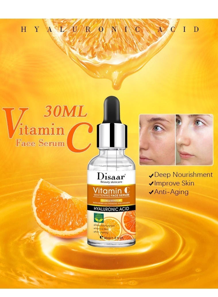 ديسار سيروم تبييض الوجه بفيتامين سي بحمض الهيالورونيك 30 مللي بالإضافة إلى كريم تبييض فيتامين سي توهج ترطيب حمض الهيالورونيك المغذي 50 مللي - Image 5