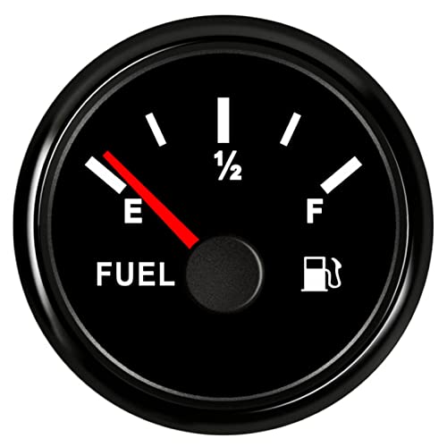 ARTILAURA 0-90 ohm Fuel Gauge 2 inch Boat Fuel Level Gauge Marine Gas Tank Meter for Universal AUTO Car Truck Diesel RV Vehicle (Black) - Image 1